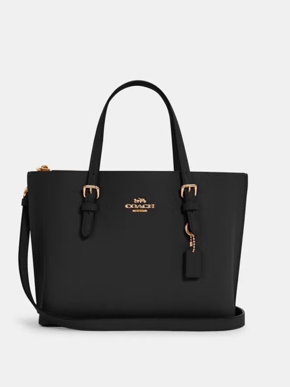 Coach | Black Leather Mollie Tote | Black | True Red